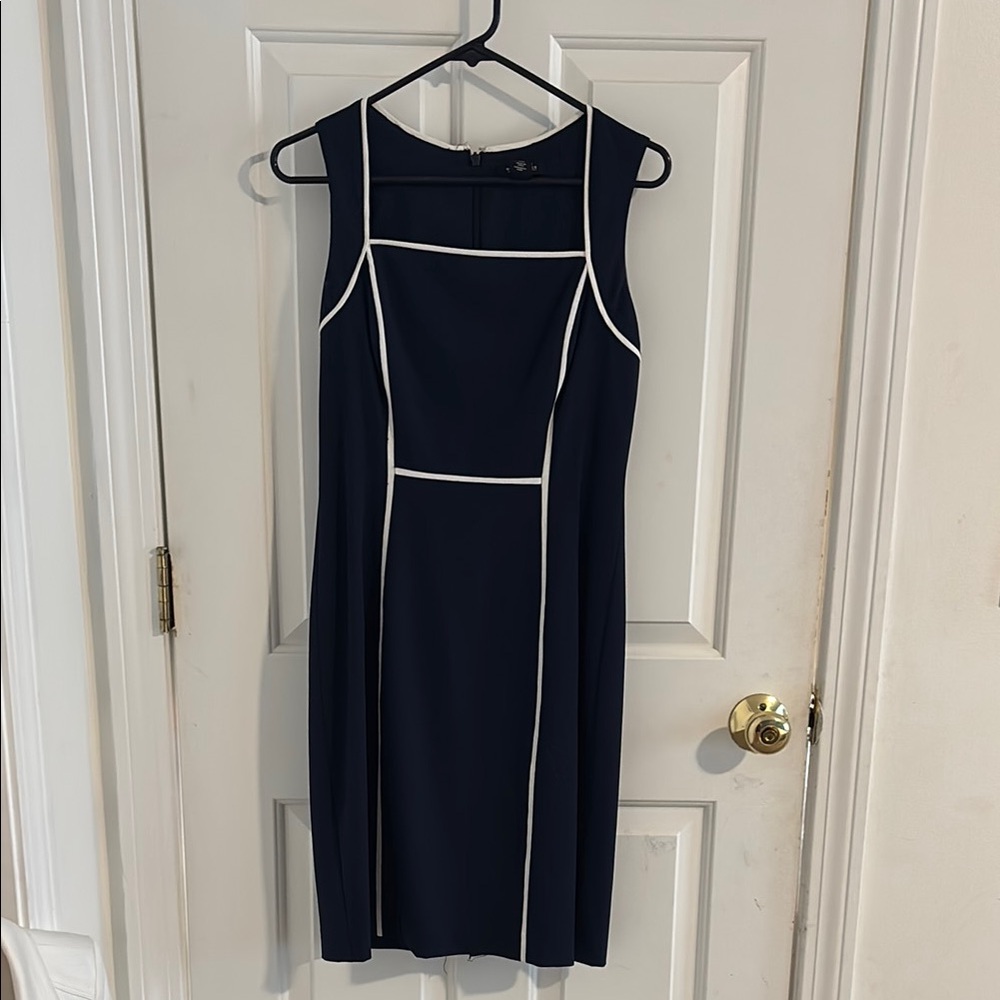 White House Black Market Black and White Sheath Dress